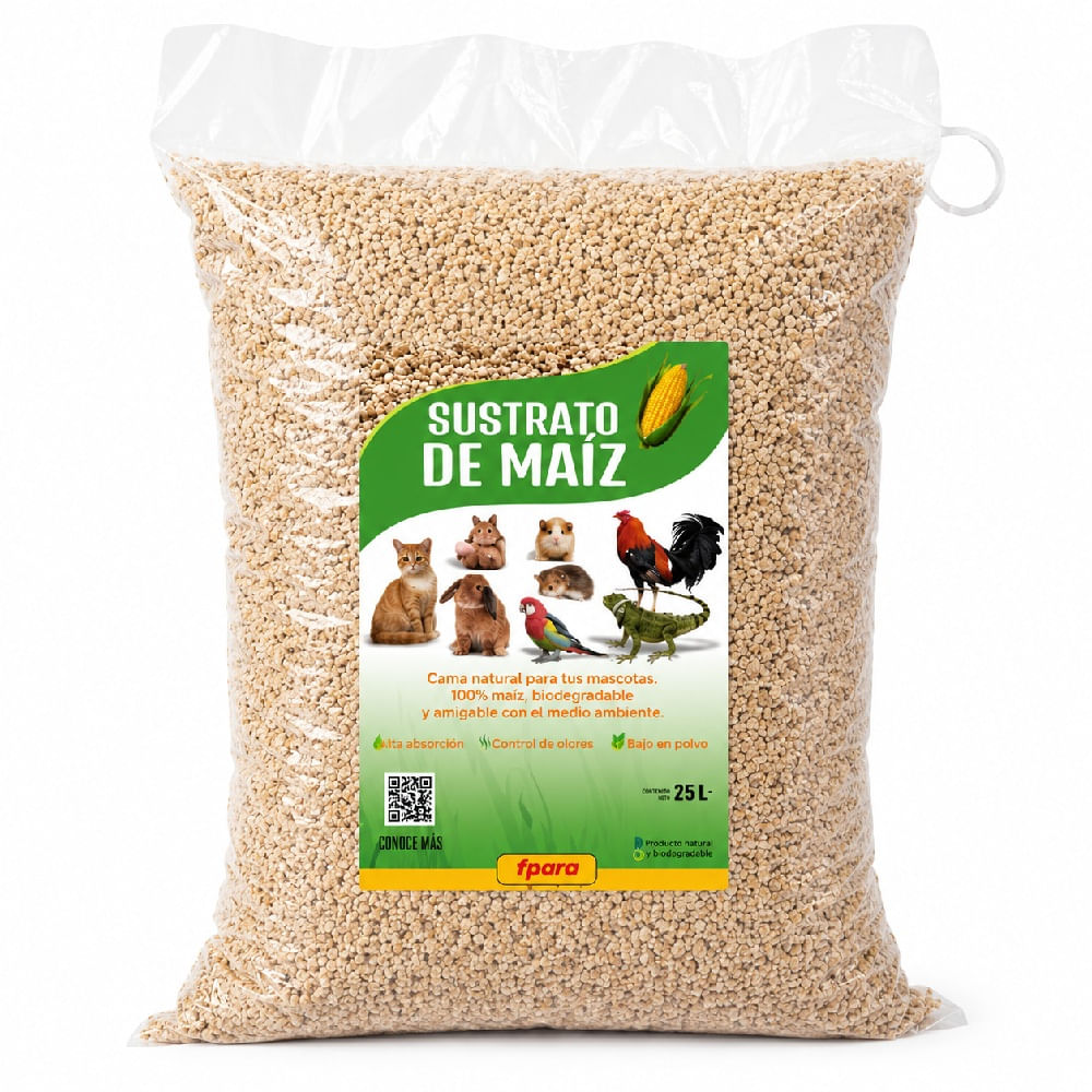 Sustrato De Maíz Natural Para Hamsters Y Roedores X 2.5 Kg