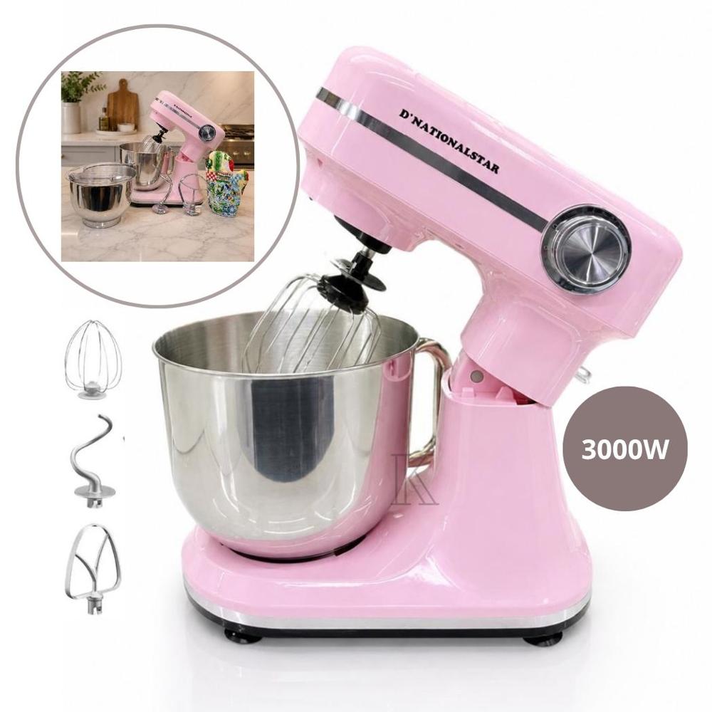 Batidora Profesional Planetaria de 3000 Watts D'Nationalstar 6LT Rosado