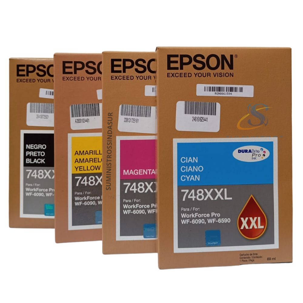 Cartucho de Tinta Epson T748xxl 748xxl Kit de 4 Colores