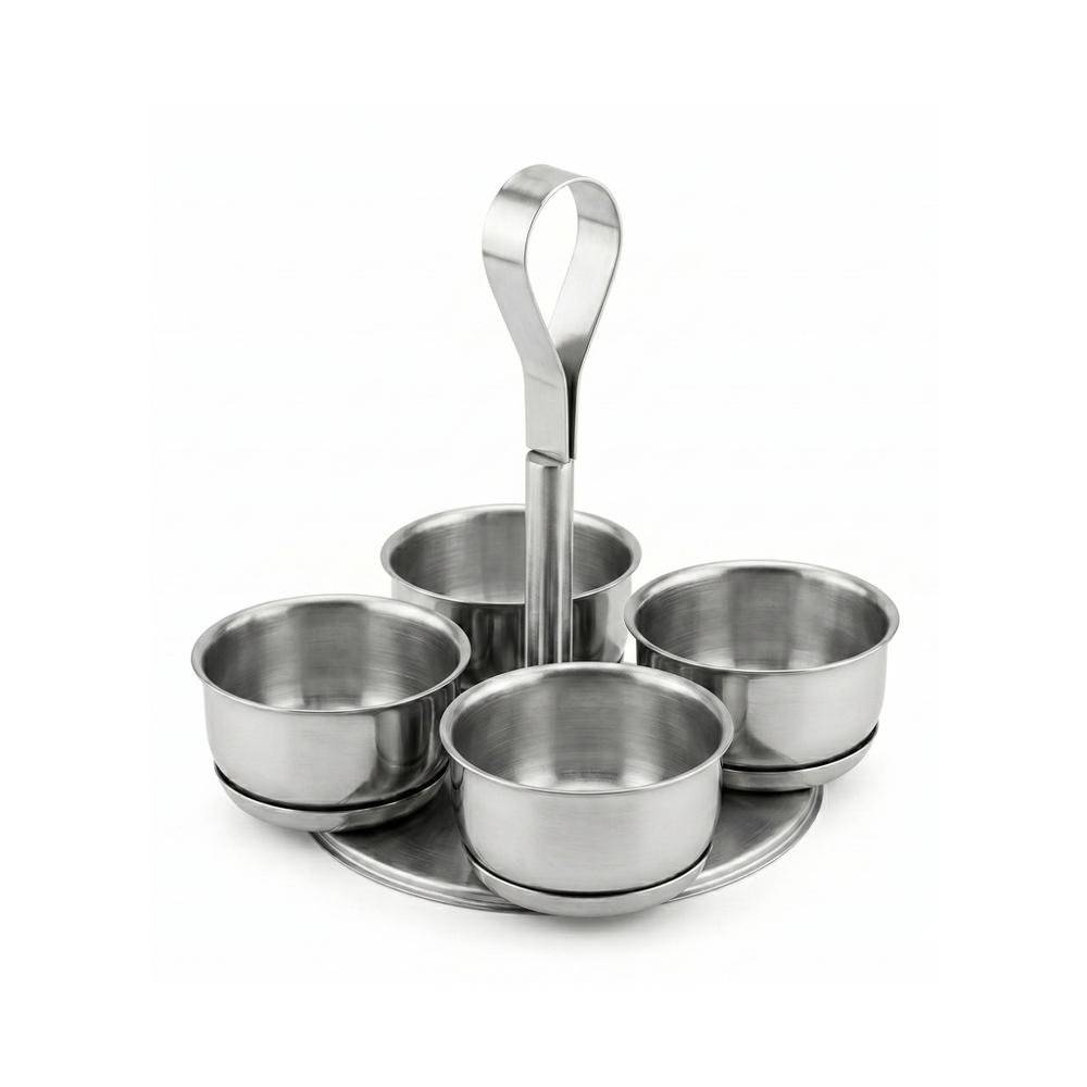 Alcuza Organizador de Acero Inoxidable - Set x 4 Potes Móvil