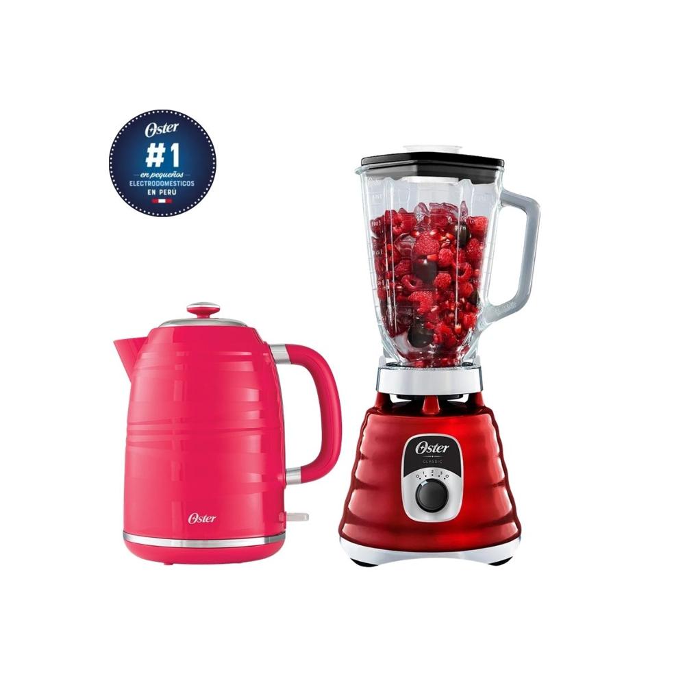 Combo Oster Licuadora 1.25 L Vaso de Vidrio - Hervidor Eléctrico 1.7 L