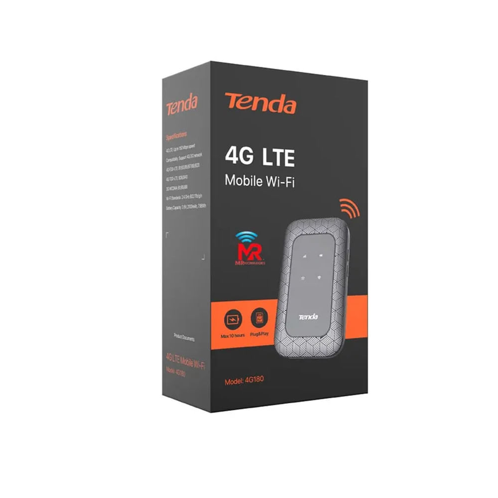 ROUTER PORTABLE TENDA 4G185 4G CHIP LTE 2.4GHZ WIFI 6 COLOR NEGRO