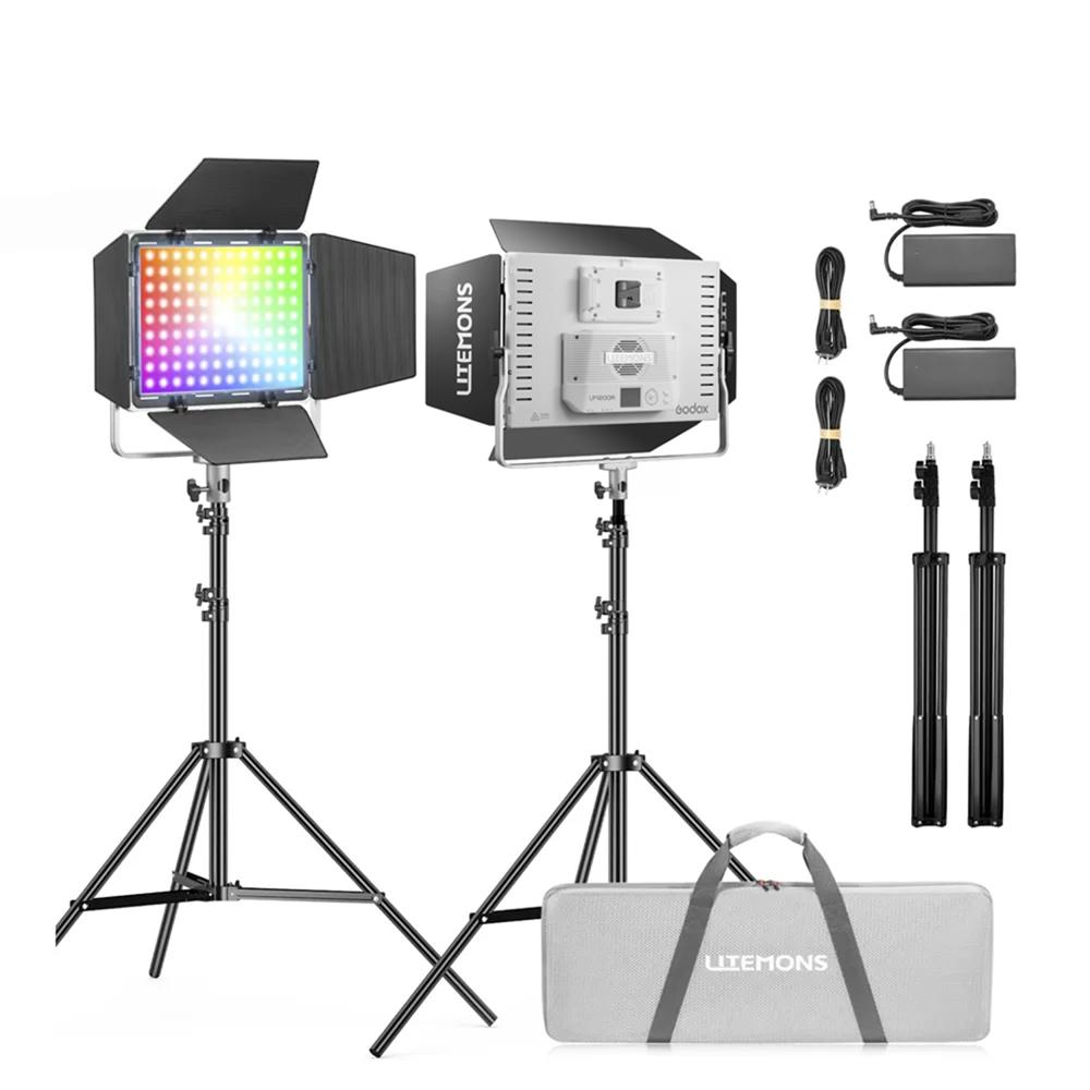Kit De 2 Litemons Godox LP1200R RGB - Parantes - Maletín