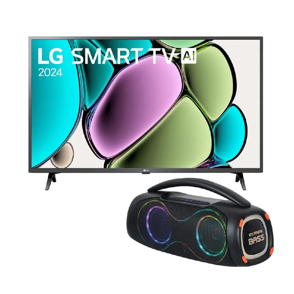 Televisor LG 32 Pulgadas Smart TV WebOS 32LR600BPSC - Parlante EWTTO Portátil 40w ET-P4300MBC