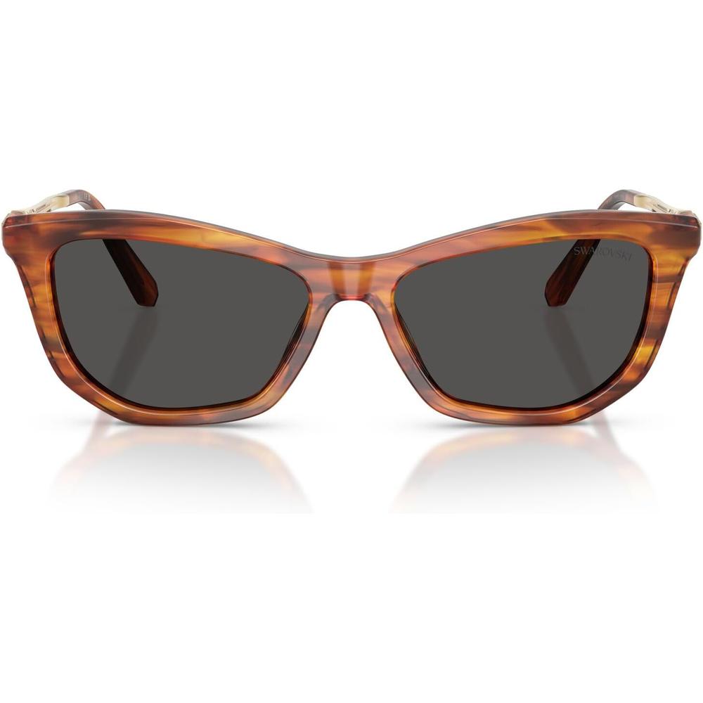 SWAROVSKI MONTURA SK6057 56 MM MUJER | STRIPED HAVANA/DARK GREY