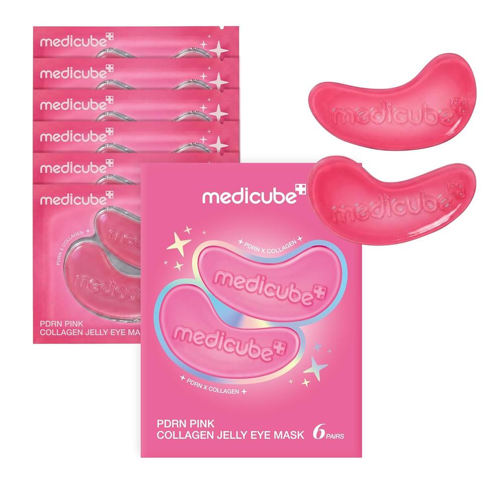 PARCHES OCULARES DE GELATINA DE COLÁGENO ROSA MEDICUBE PDRN 6 PARES