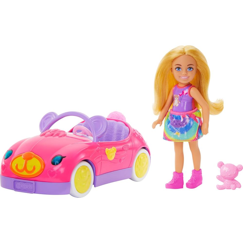 BARBIE CHELSEA AUTO DESCAPOTABLE OSO CON ACCESORIO