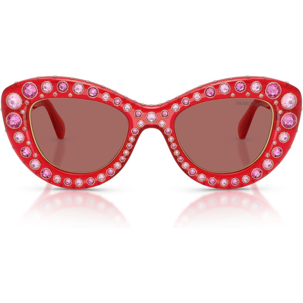SWAROVSKI LENTES DE SOL SK6060 49 MM MUJER | TRANSPARENT RED/DARK VIOLET