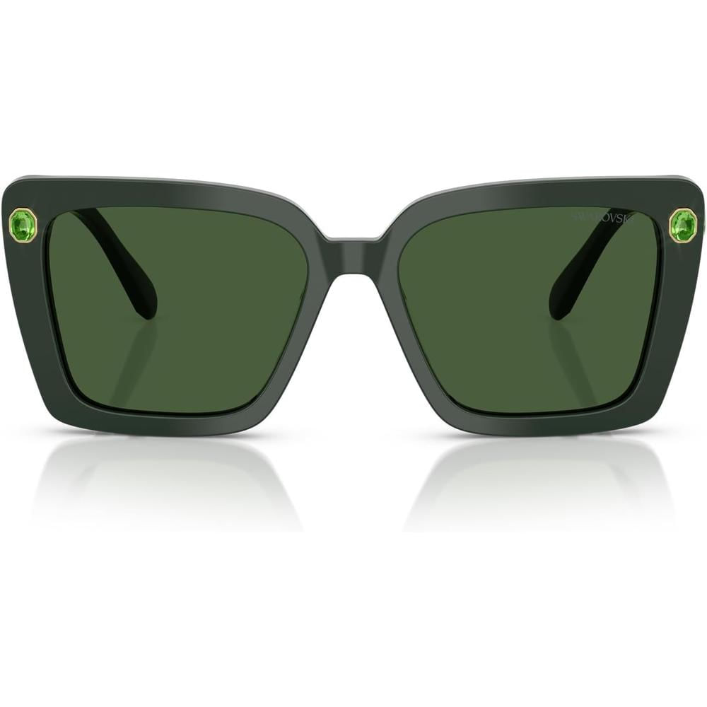 SWAROVSKI LENTES DE SOL CUADRADO SK6032F 55 MM MUJER | GREEN/DARK GREEN