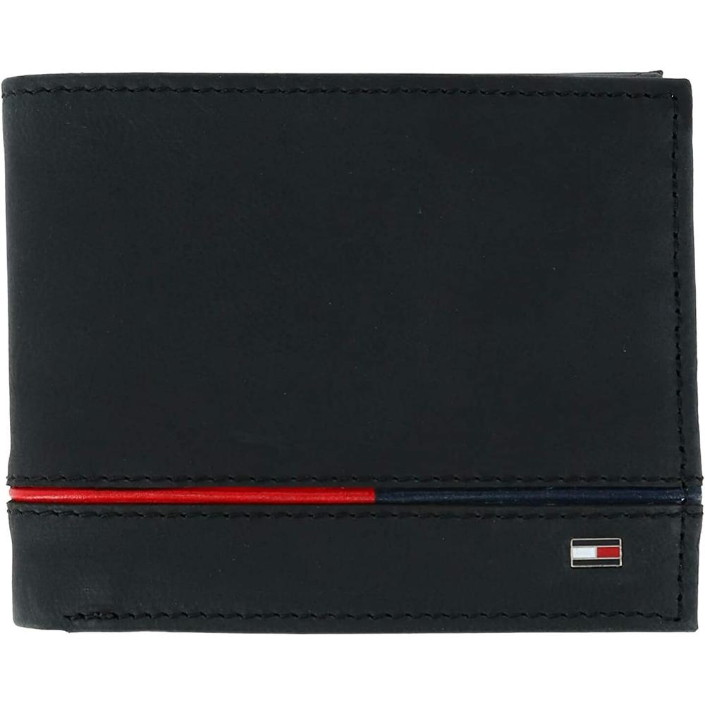 BILLETERA TOMMY HILFIGER LEIF RFID BLACK HOMBRE