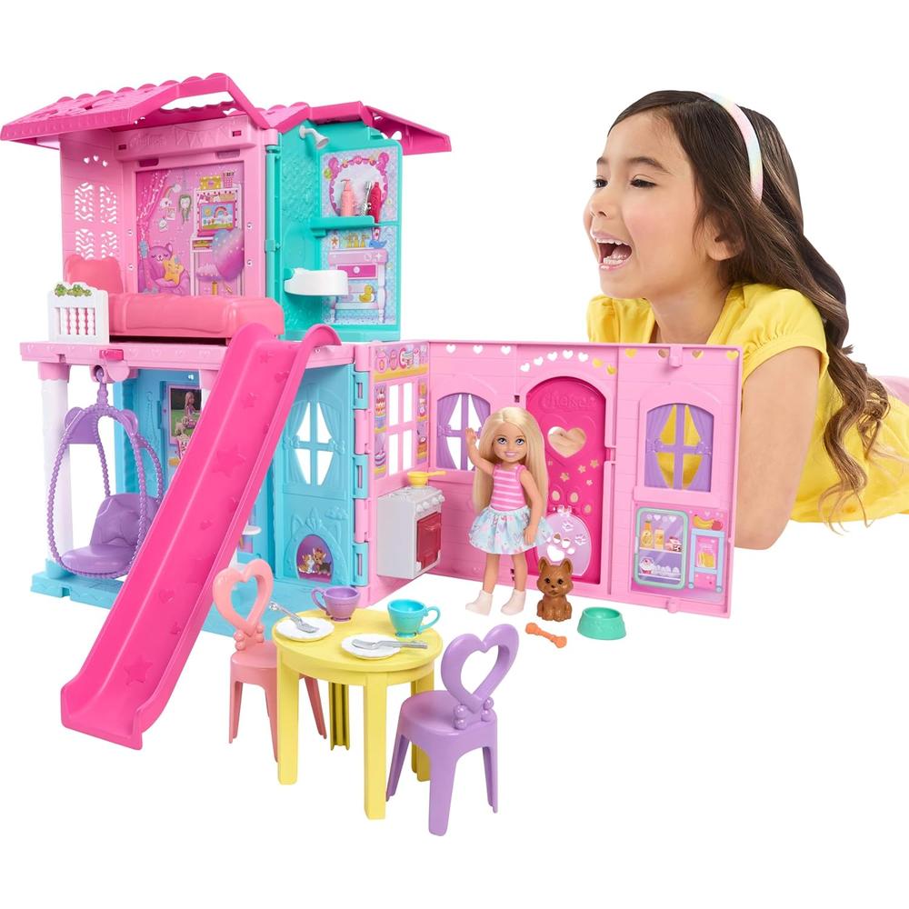 BARBIE CHELSEA CASA MUÑECAS SET CON ACCESORIOS Y MASCOTA