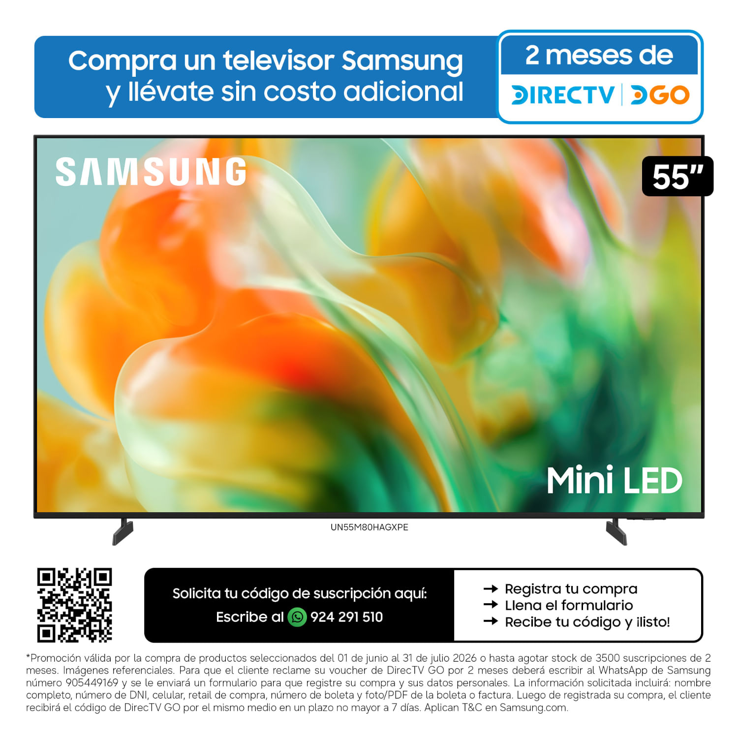Televisor Samsung 55" UN55M80HAGXPE Mini LED UHD 4K