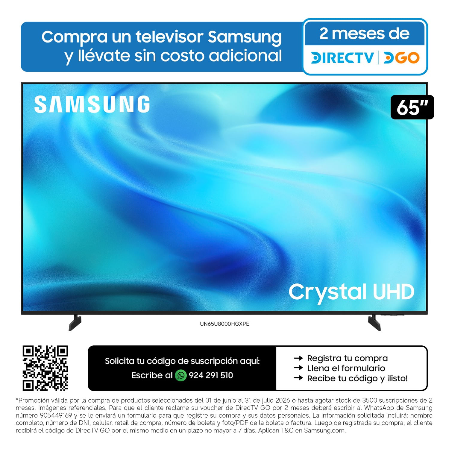 TV Samsung 65" UHD Ultra HD Smart UN65U8000HGXPE