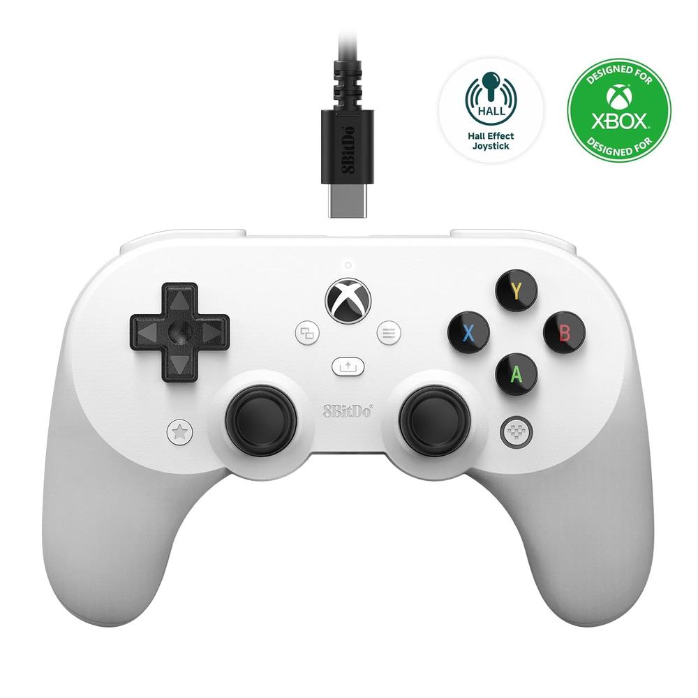 Mando con Cable Pro 2 8BitDo para Xbox Series X S Xbox One y Windows 10-11 - Blanco