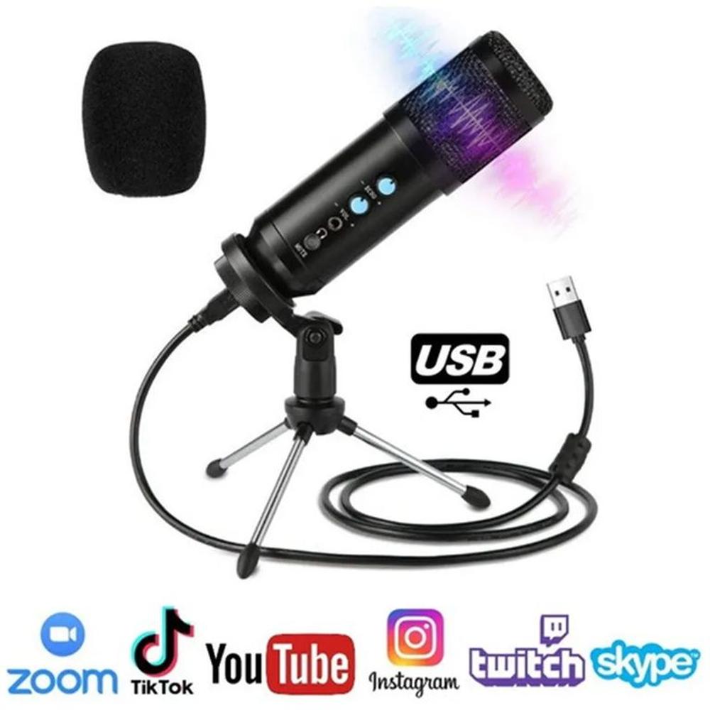 Micrófono Condensador Profesional BM858BP USB Estudio de Grabación PC
