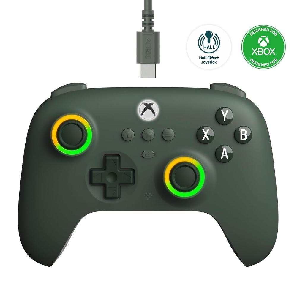Mando con Cable Ultimate C 8BitDo para Xbox Series X-S One y Wind 10-11 - Verde oscuro
