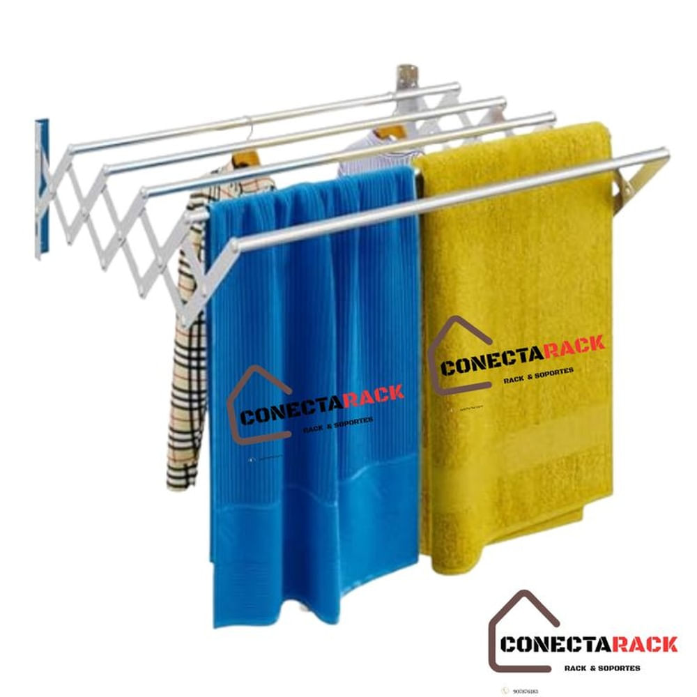 Tendedero de Ropa Plegable Aluminio 80 X 74 X 25 ACORDEON