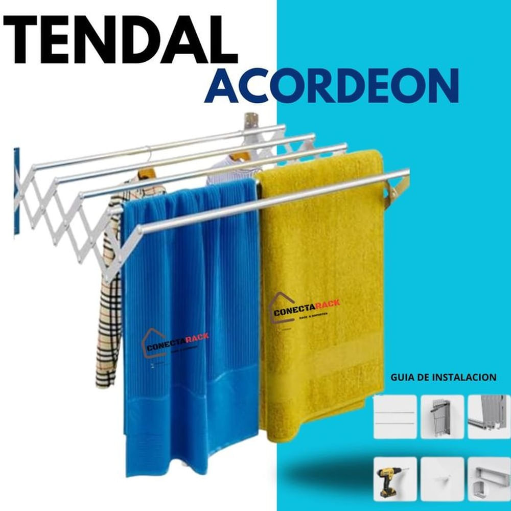 Tendedero Plegable ACORDEON de 100 x 74 x 25 cm Aluminio Tendedero Plegable ACORDEON de 100 x 74 x 25 cm Aluminio