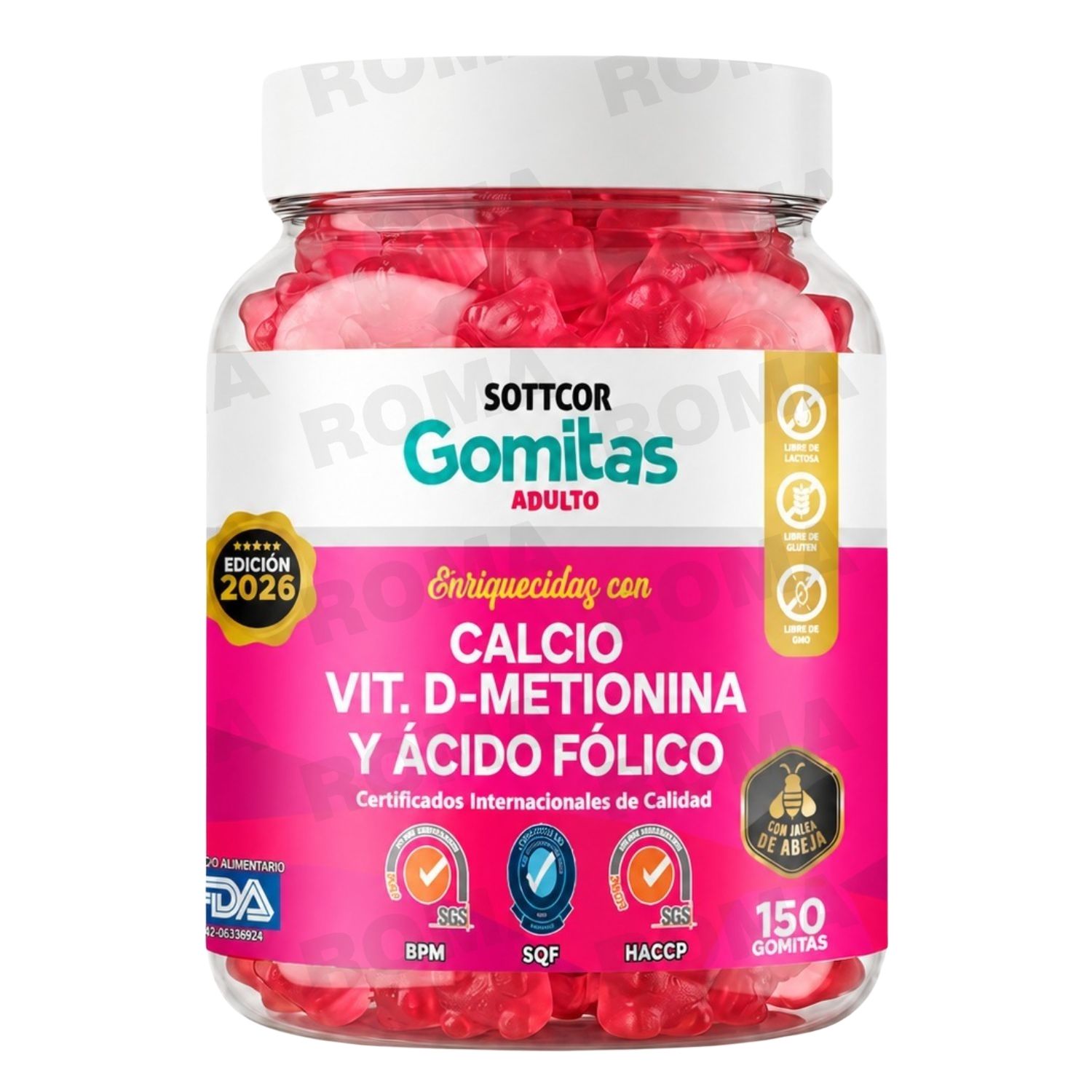 GOMITAS CALCIO PARA ADULTOS 150 GOMITAS SOTTCOR LABS