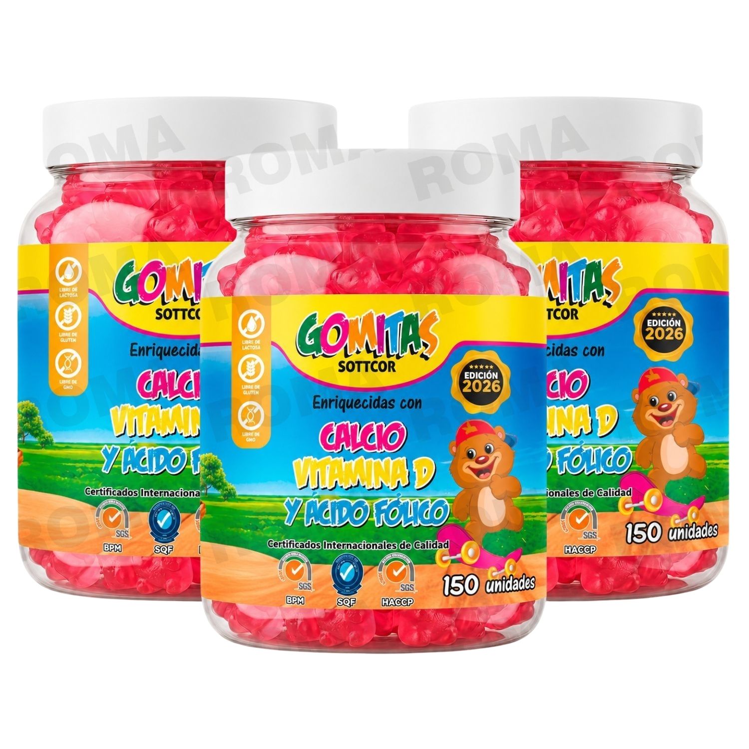 PACK 3 GOMITAS CALCIO NIÑOS 450 GOMITAS SOTTCOR LABS