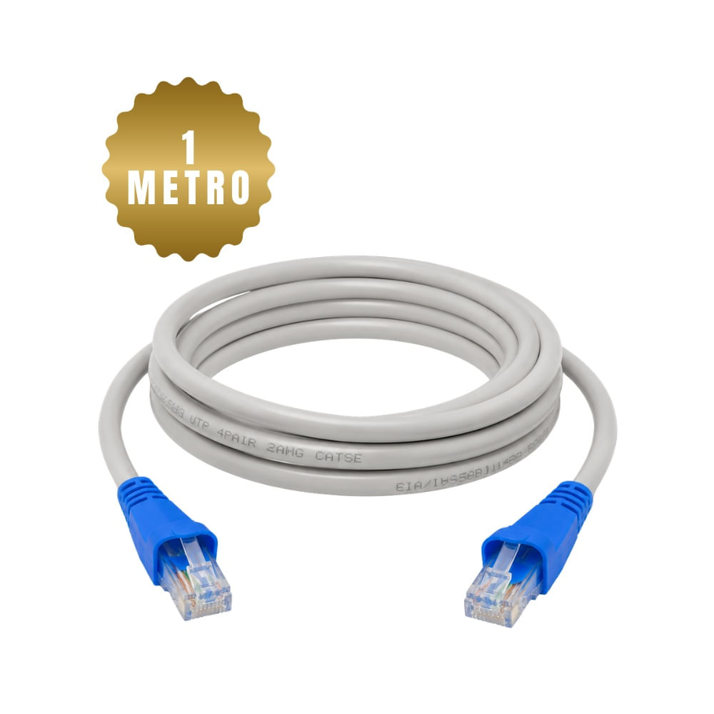 Cable De Red Internet Ethernet Rj45 Cat-5E de 1 m Gris
