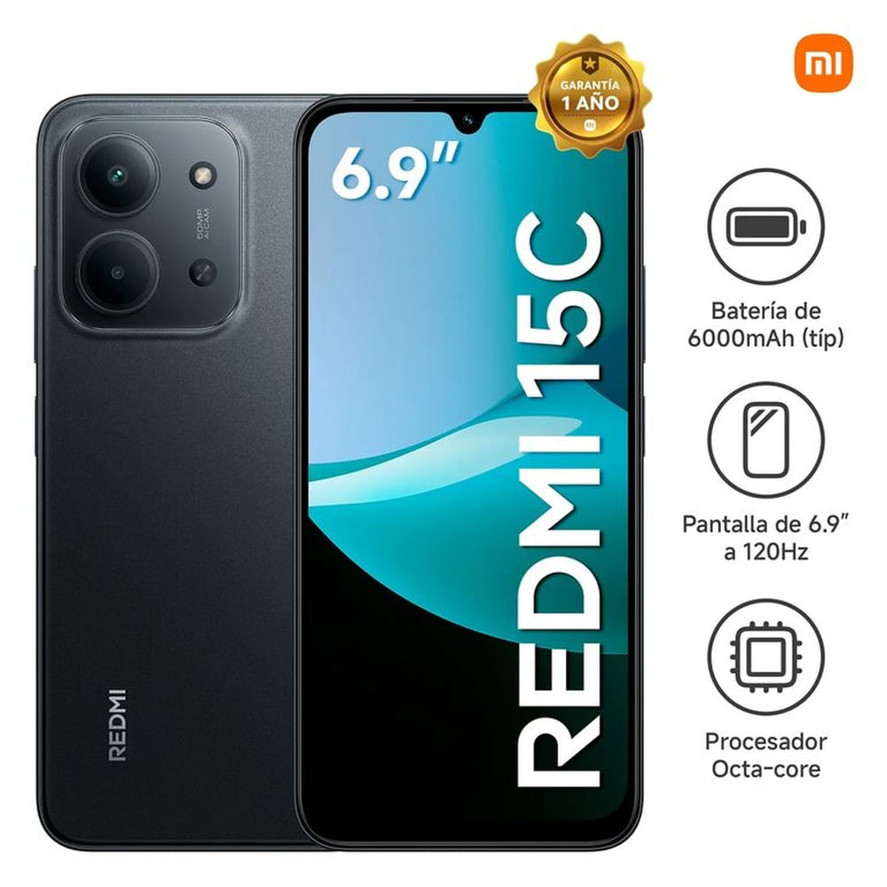XIAOMI REDMI 15C 4GB-128GB NEGRO - ENTREGA INMEDIATA