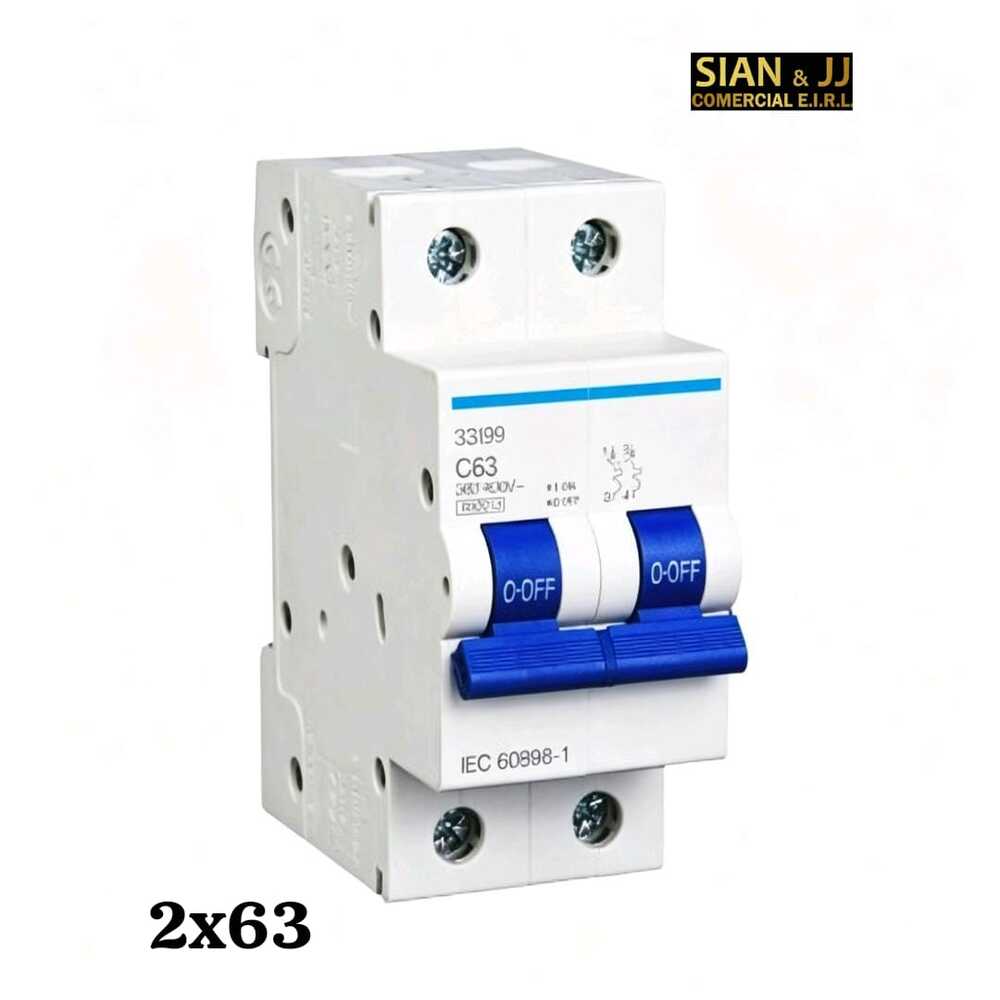 INTERRUPTOR TERMOMAGNETICO 2X63AMP 220V-415V MARCA CELUX