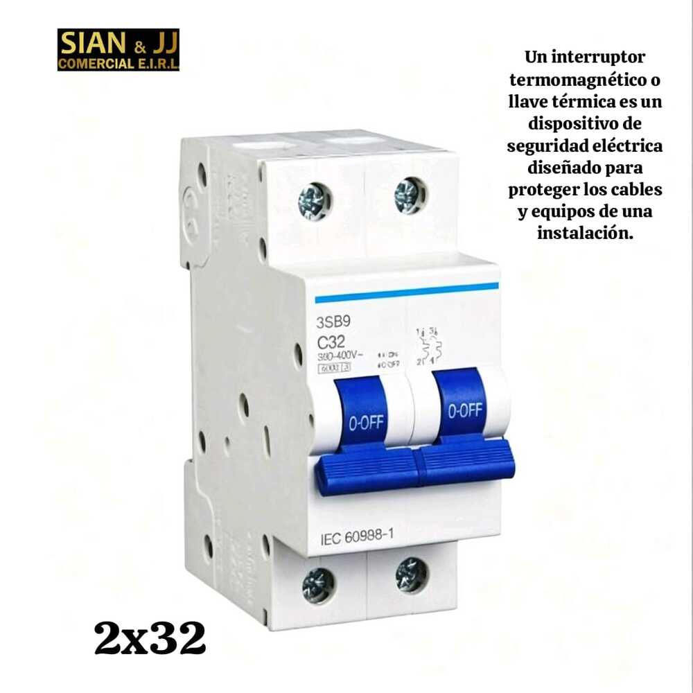 INTERRUPTOR TERMOMAGNETICO 2X32AMP 220V-415V MARCA CELUX