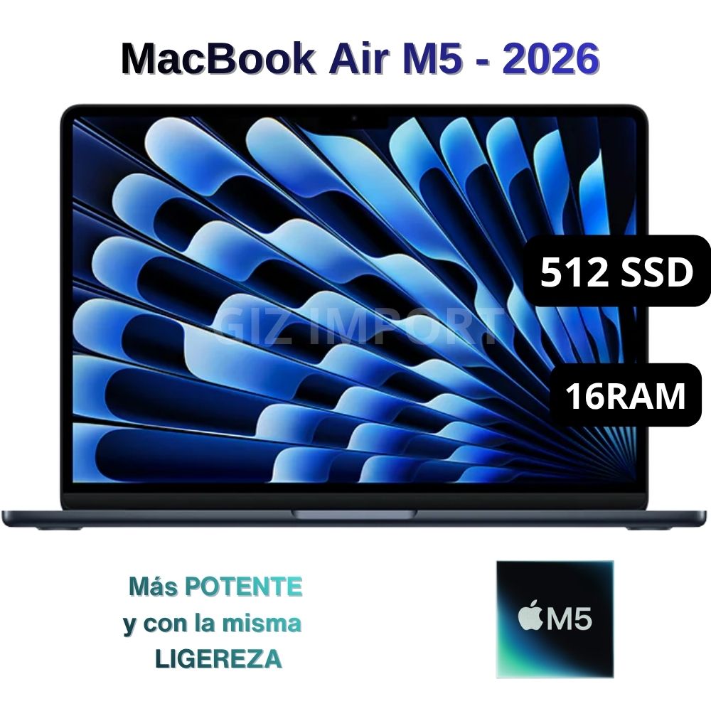 MacBook Air Apple de 13'' Chip M5 16GB RAM 512GB SSD Teclado Inglés - Midnight