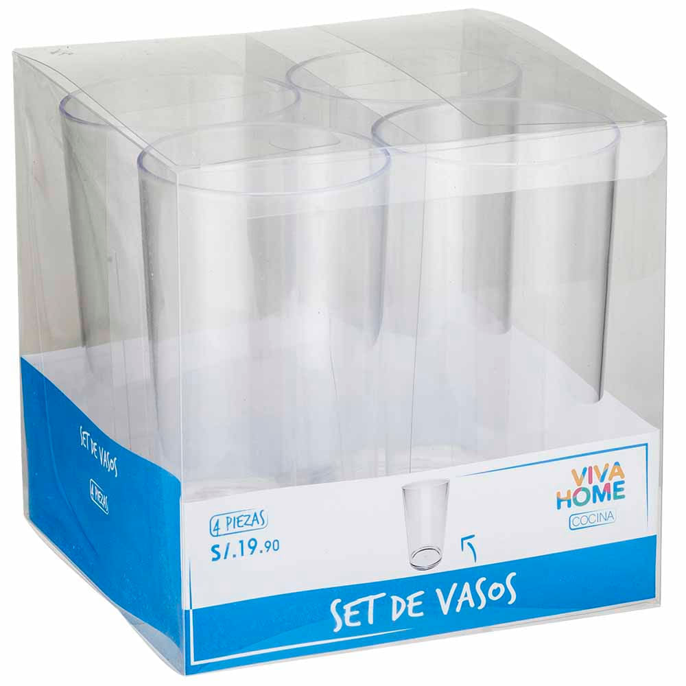 Set de Vasos Altos VIVA HOME Acrílicos 450ml