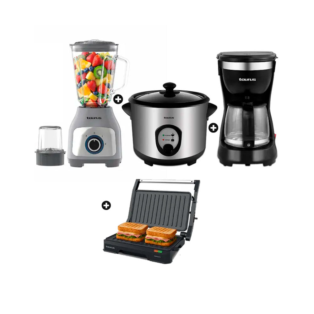 Combo Licuadora Taurus 1.5lt Arrocera 1.2lt Cafetera New Mini Grill