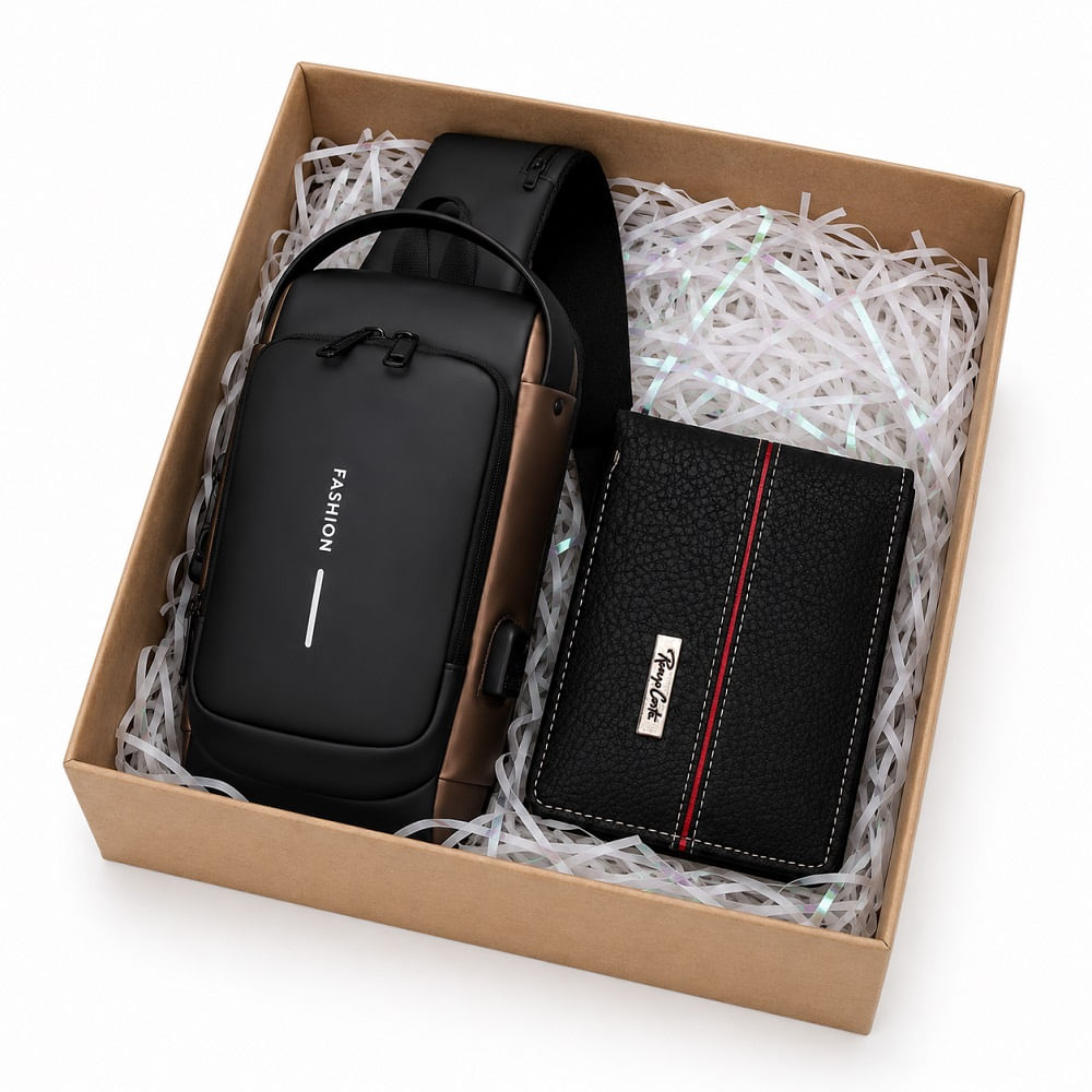 Set de un Bolso Antirrobo y una Billetera Regalos Dia del Padre