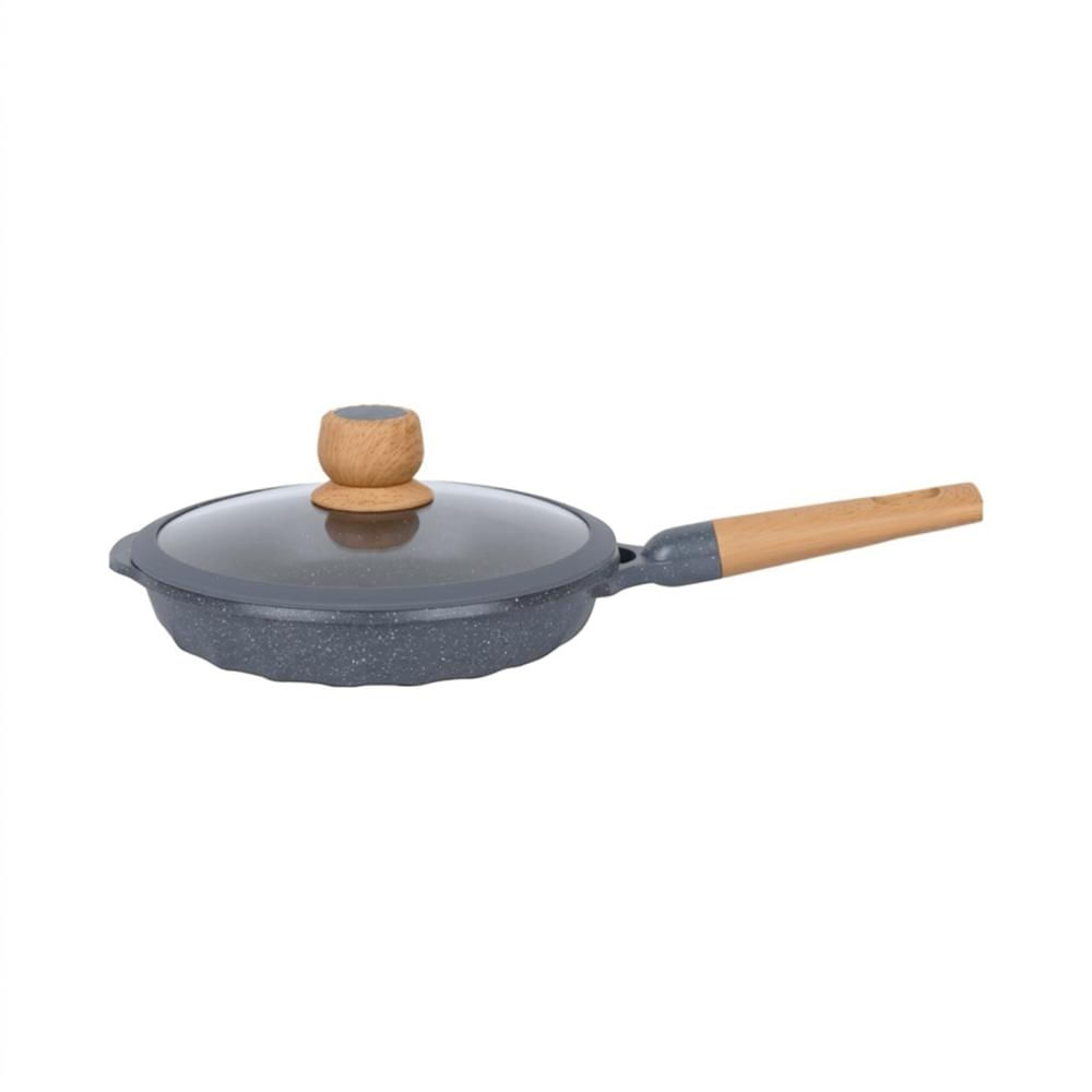 Sartén 24cm Antiadherente con Tapa Multiuso Cocina Gris