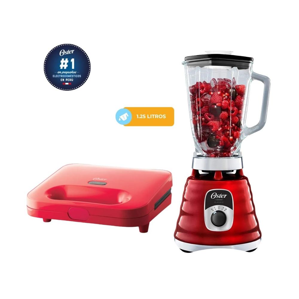 Combo OSTER Licuadora 1.25 Litros - Sandwichera para 2 sándwiches