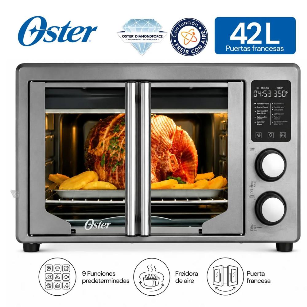 Horno con freidora de aire digital Oster de 42 litros puertas francesas TSSTTV42FDDAFNS