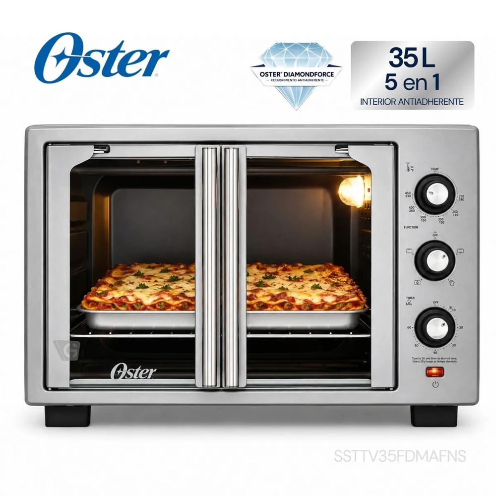 Horno con freidora de aire Oster de 35 litros puertas francesas TSSTTV35FDMAFNS