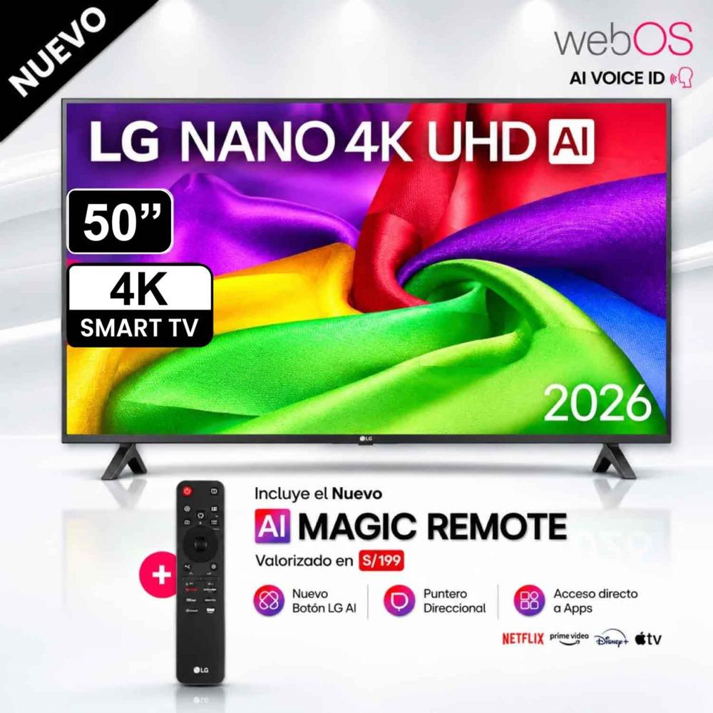 Televisor LG 50 Pulg Nano 4K UHD AI Smart TV 50NU800BPSC 2026