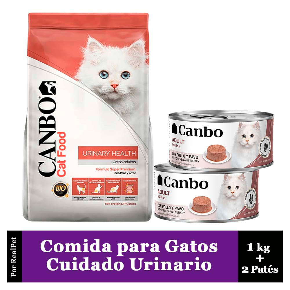 Comida para Gato Problemas Urinarios Canbo 1 kg + 2 Patés