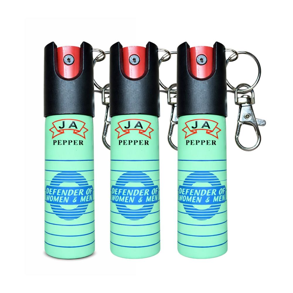 Pack 3 Gas Pimienta Llavero 20ml Compacto Con Seguro Portátil y Clip Metálico