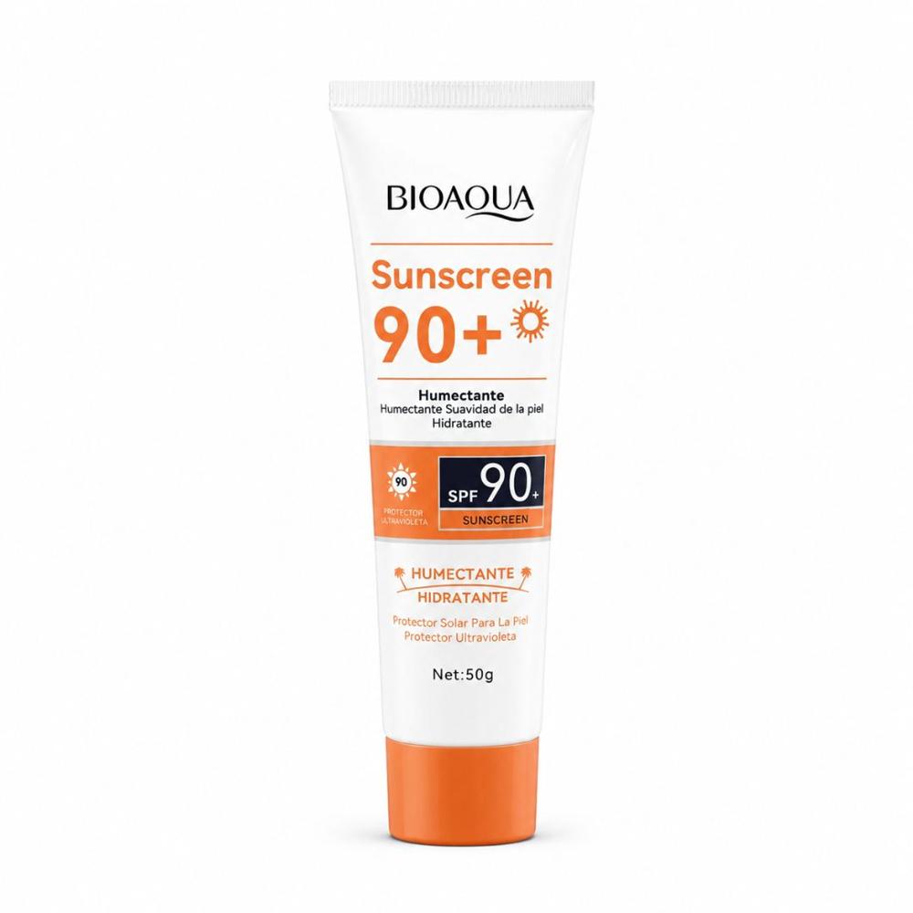 Protector Solar BIOAQUA SPF 90 con Humectante Hidratante 50g Facial y Corporal