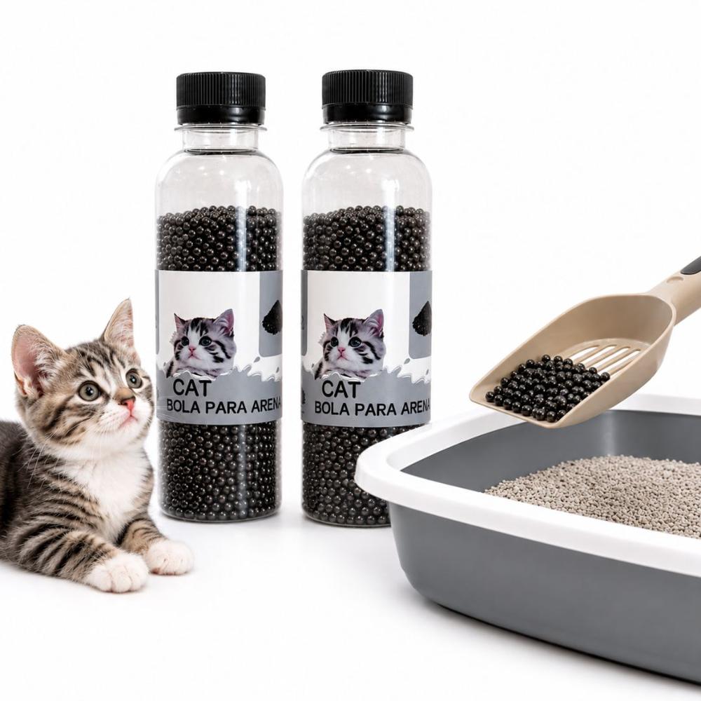 Pack x2 Perlas Bolas de Carbón Activado 500 ml Desodorante Arena Arenero de Gato