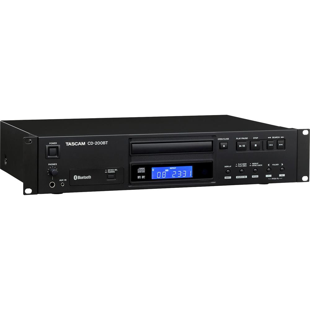 TASCAM CD-200BT Reproductor de CD Rackmount con Bluetooth, 10 Segundos de Memoria Antichoq