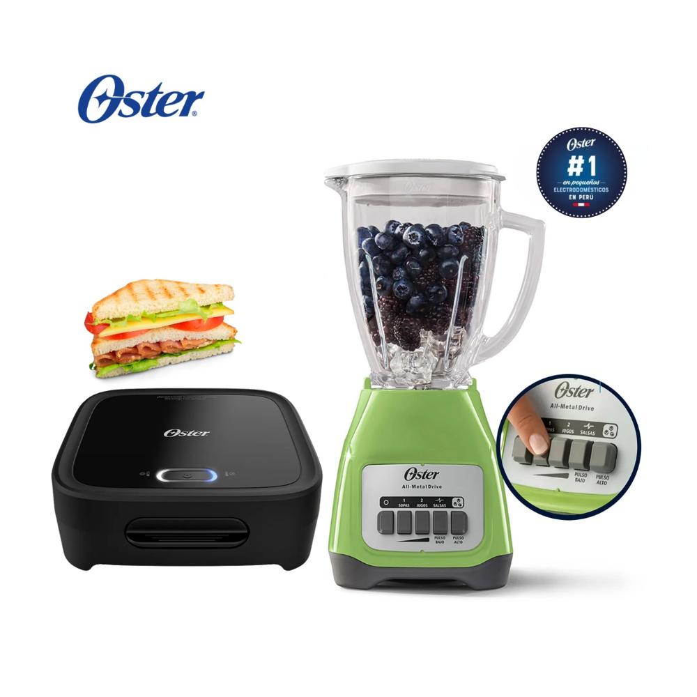 Combo Oster Licuadora 1.5 LT BLSTKAGKPB - Sandwichera