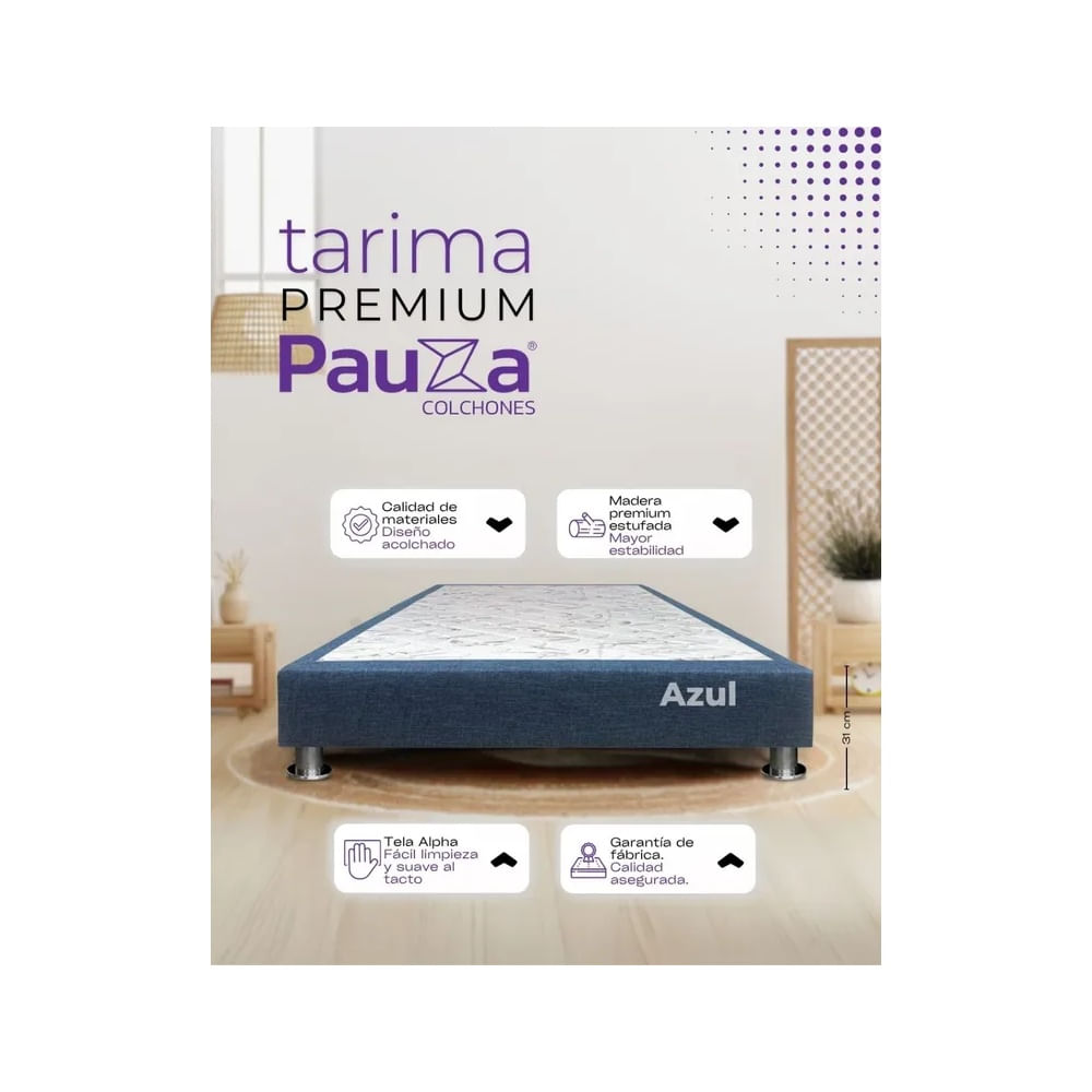BASE BOX TARIMA PAUZA KING AZUL Azul