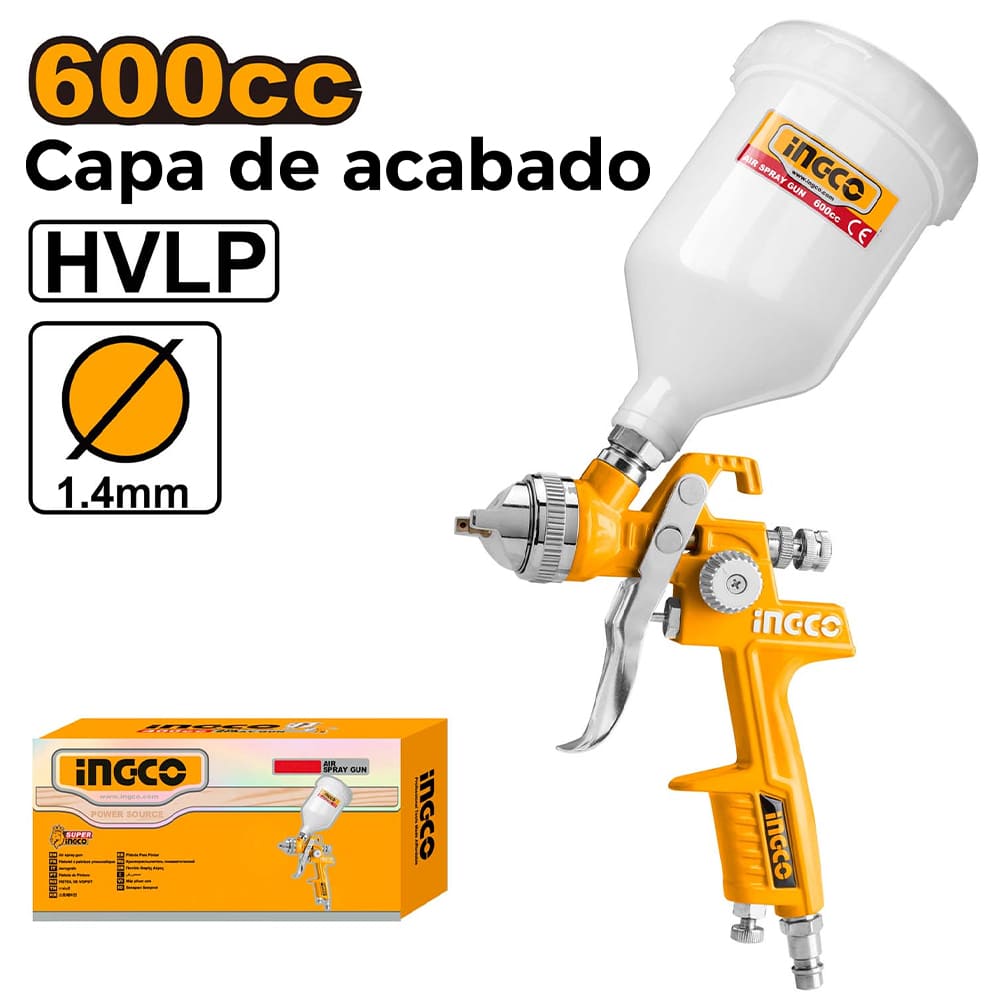 PISTOLA PARA PINTAR DE GRAVEDAD INGCO 600CC ASG1061