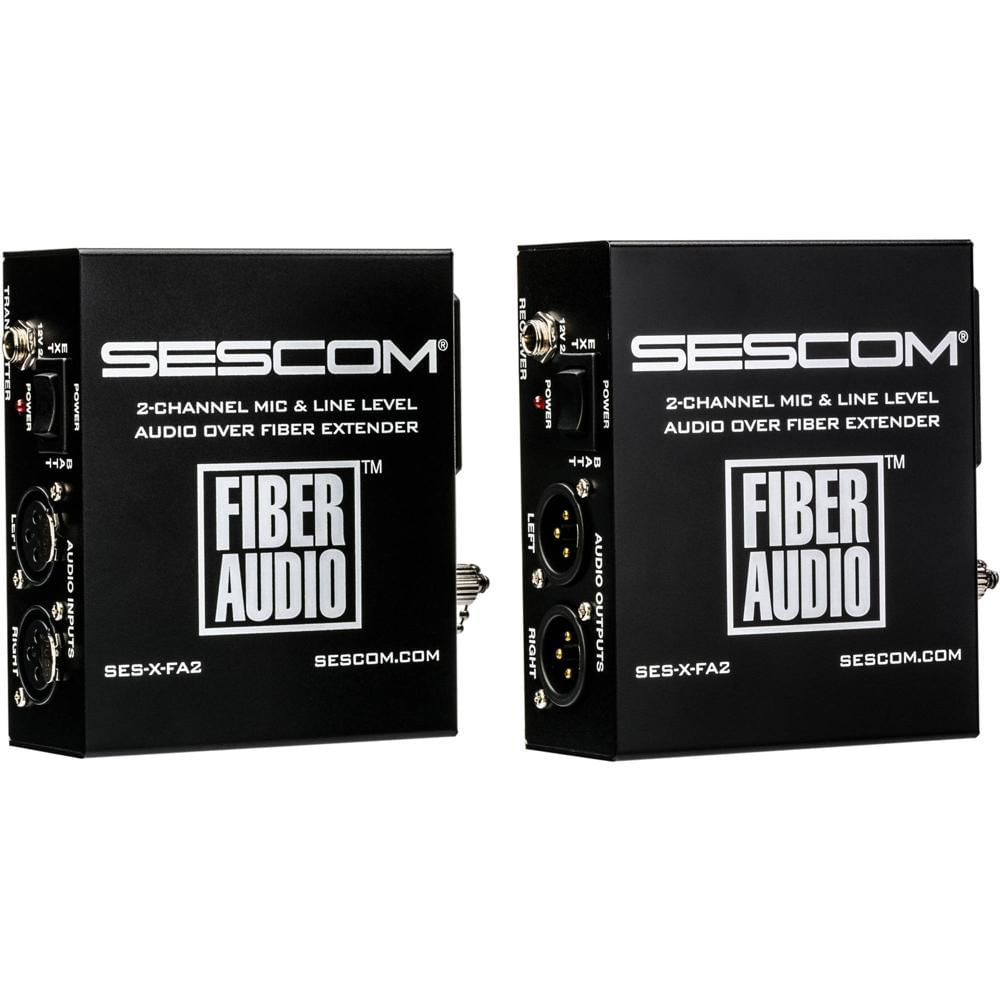 Sescom Extensor de Audio sobre Fibra Portátil de 2 Canales SES-X-FA2, Transmisión hasta
