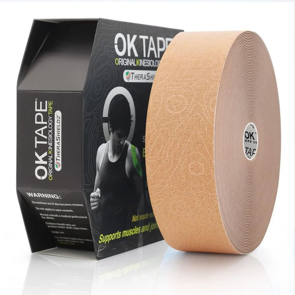 Cinta Kinesiológica Ok Tape Pro Profesional 31.5mt X 5cm Negro