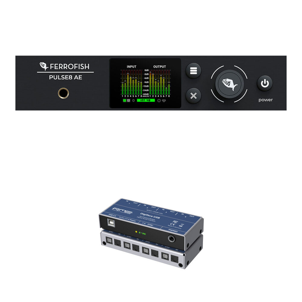 Ferrofish Pulse8 AE Convertidor AD/DA 8x8 con 16 Entradas y Salidas Balanceadas TRS, 32-Bi