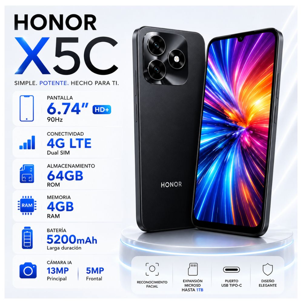 CELULAR HONOR X5C 4GB RAM 64GB Negro