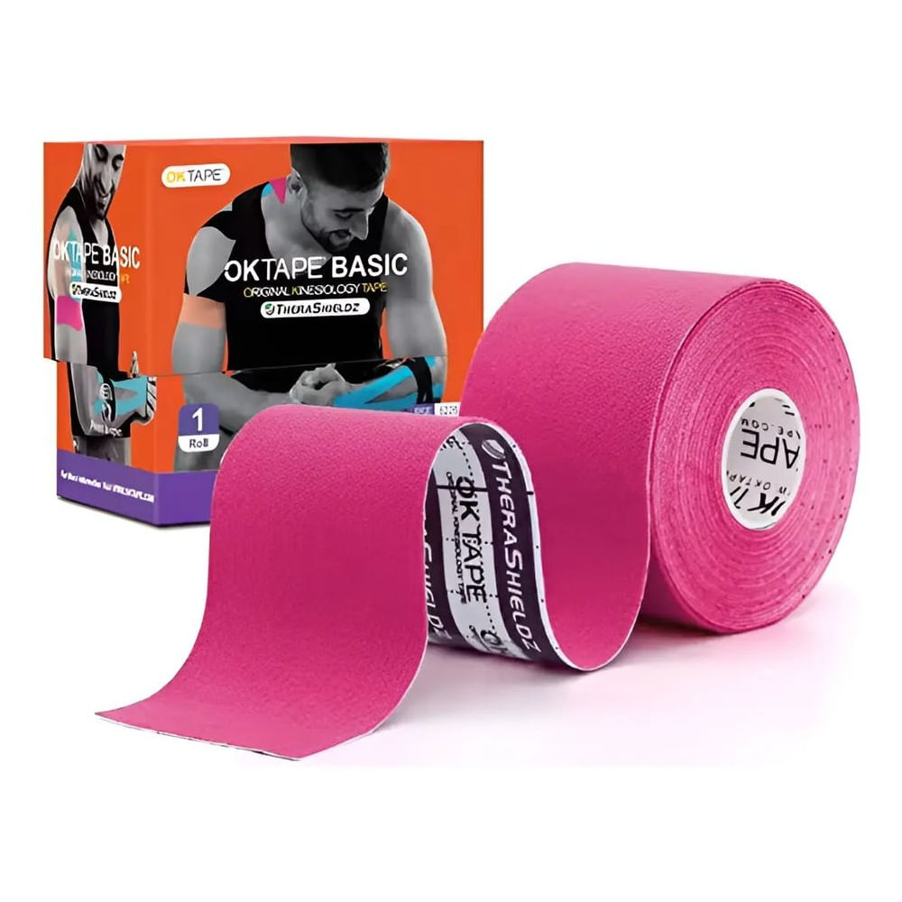 Ok Tape Basic Kinesiotape, Venda Kinesiologica Rosa Chicle